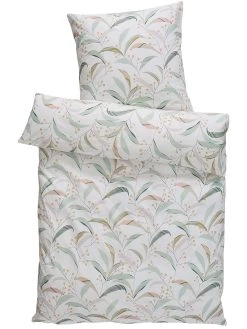 Renforcé-Bettwäsche, Lindgrün -Teppichwelt Verkauf Alamea Bettwaesche Gruen Lindgruen 135x200 pla