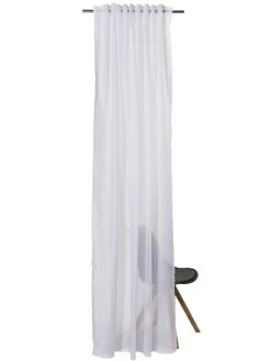 Vorhang Mit Gardinenband, Weiss -Teppichwelt Verkauf Amalia Gardine verdeckteSchlaufe weiss 140x245 pla2