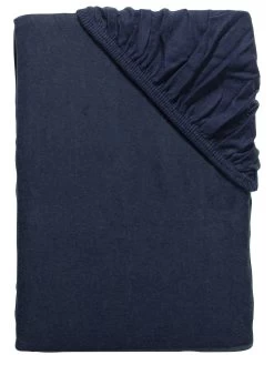Flanell-Spannbetttuch, Dunkelblau