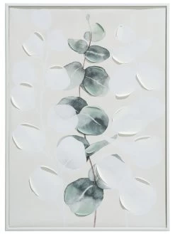 Leinwand-Druck-handbemalt, Hellgrün/Weiss -Teppichwelt Verkauf Astala Druckgerahmt Gruen HellgruenWeiss 50x70 pla