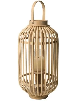 Laterne, Hellbeige -Teppichwelt Verkauf BambuslichtBenny Laterne beige Hellbeige 25x25x48 per3