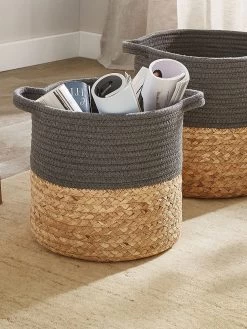 Korb, Anthrazit/Natur -Teppichwelt Verkauf Bandra Korb Dunkelgrau AnthrazitNatur mil