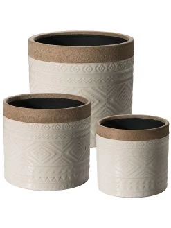Pflanztopf, Creme -Teppichwelt Verkauf Bengal Pflanztopf Hellbeige Creme div Set