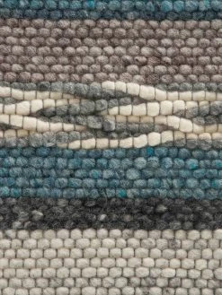 Woll-Teppich, Blue Stripes -Teppichwelt Verkauf Bjerka HandwebTeppich Blau BlueStripes 170x240 lup