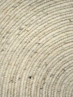 Woll-Teppich, Creme -Teppichwelt Verkauf Bjoerna HandwebTeppich Beige Creme 200rund lup