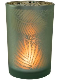 Teelichthalter, Hellgrün -Teppichwelt Verkauf BlaetterLightUp Teelichthalter Hellgruen 12x12x18 per2