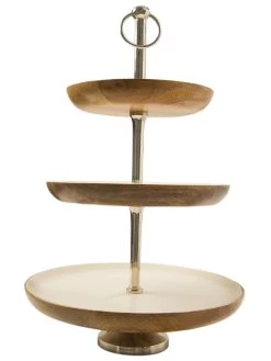 Deko-Etagere, Weiss -Teppichwelt Verkauf CakeStand DekoEtagere Weiss 30x30x48 per2