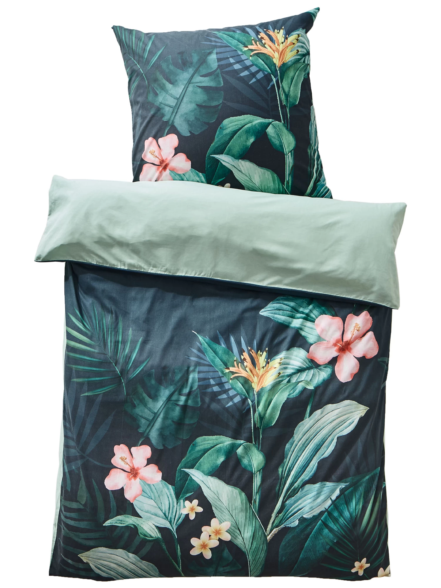 Renforcé-Bettwäsche, Dunkelgrün 4 Renforcé-Bettwäsche, Dunkelgrün – Bild 2