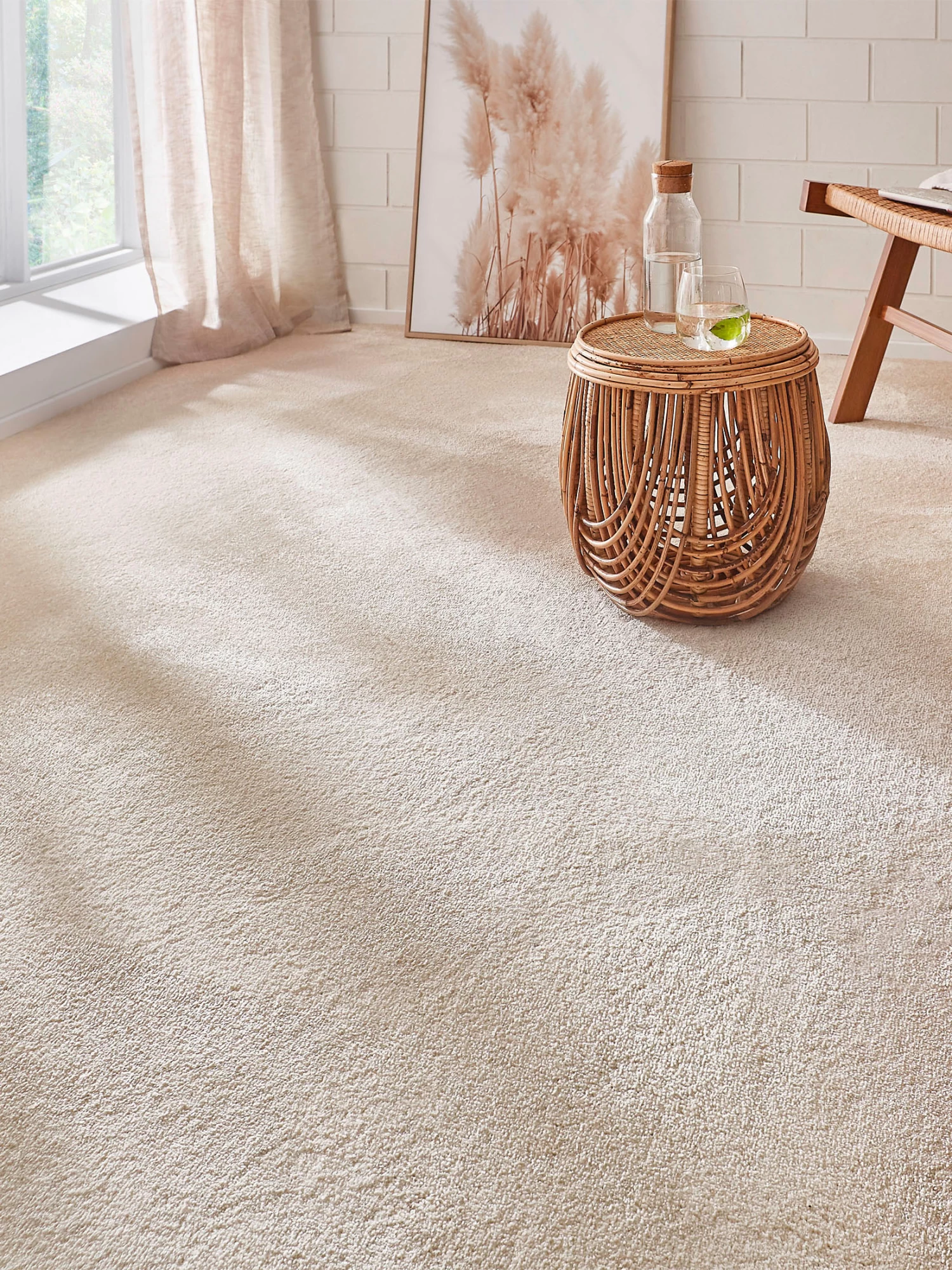 Velours-Teppichboden, Creme 35 3 Velours-Teppichboden, Creme 35