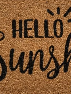 Fußmatte, Hello Sunshine -Teppichwelt Verkauf Cochin Fussmatte Braun HelloSunshine 45x75 lup