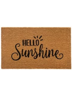 Fußmatte, Hello Sunshine -Teppichwelt Verkauf Cochin Fussmatte Braun HelloSunshine 45x75 pla