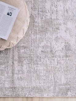 Vintage-Teppich, Mattsilber -Teppichwelt Verkauf Cornhill DesignerTeppich hellgrau Mattsilber 160x230 lup2