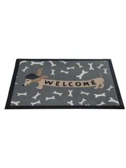 Sauberlaufmatte, Dachshund Welcome -Teppichwelt Verkauf Door Sauberlaufmatte braun grau Dachshund 50x70 fper