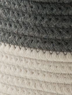 Korb, Grau/Weiss -Teppichwelt Verkauf DoubleBag Korb GrauWeiss 35x35x26 lup2