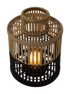 Laterne, Beige/Schwarz -Teppichwelt Verkauf Fargosa Laterne Beige BeigeSchwarz 31x31x39 per2