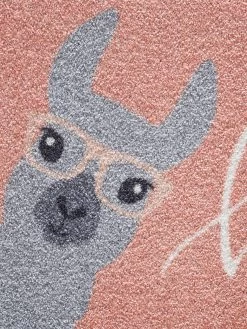 Fußmatte, Hello Lama -Teppichwelt Verkauf Fashion Fussmatte rosa HelloLama 50x80 lup