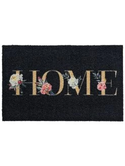 Fußmatte, Home Flowers -Teppichwelt Verkauf Fashion Fussmatte schwarz HomeFlowers 50x80 pla