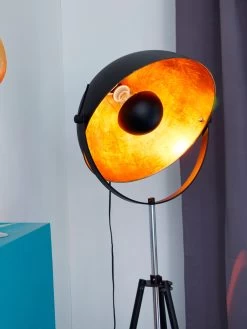 Standleuchte, Schwarz/Gold -Teppichwelt Verkauf Flash Standleuchte Lampe Schwarz SchwarzGold 55x170 mil2