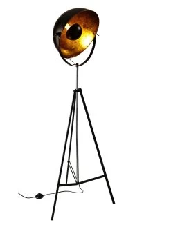 Standleuchte, Schwarz/Gold -Teppichwelt Verkauf Flash Standleuchte Lampe Schwarz SchwarzGold 55x170 per