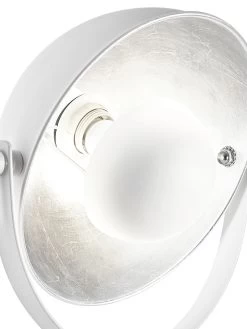 Tischleuchte, Weiss/Silber -Teppichwelt Verkauf Flashes Tischleuchte Lampe Weiss WeissSilber 28x63 lup