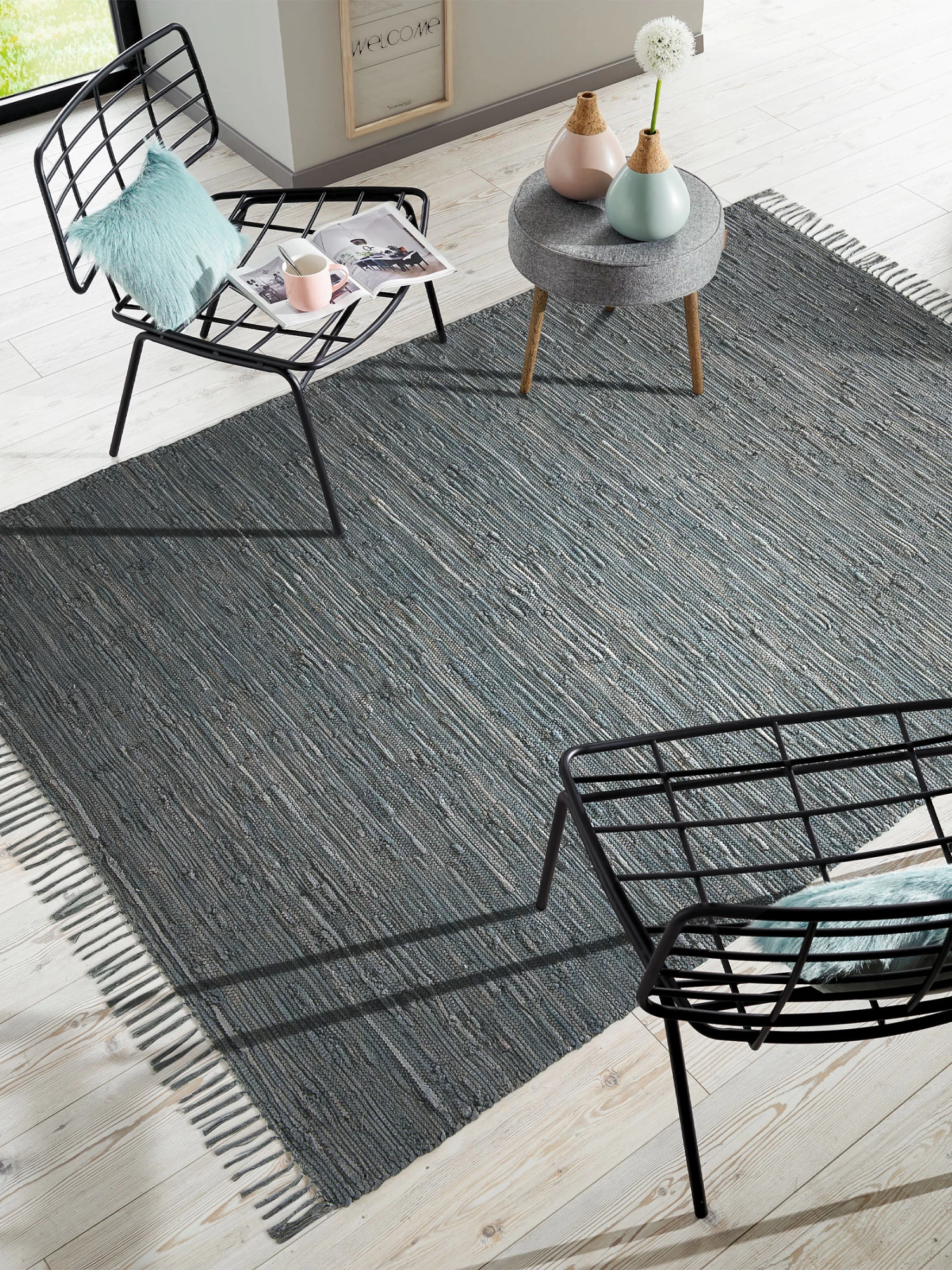 Baumwoll-Teppich, Anthrazit 3 Baumwoll-Teppich, Anthrazit