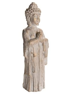 Figur, Weiss/Gold 6 Figur, Weiss/Gold -Teppichwelt Verkauf Gartenbuddha Figur Grau WeissGold 14x13x46 per
