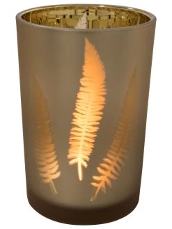 Teelichthalter, Gold -Teppichwelt Verkauf GoldenLeaves Teelichthalter Gold 12x12x18 per2