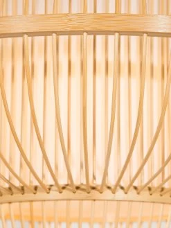 Hängeleuchte, Bambus -Teppichwelt Verkauf Imari Pendelleuchte Beige Bambus 42x42x40 lup