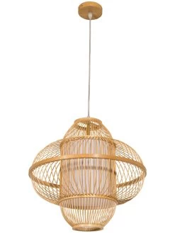 Hängeleuchte, Bambus -Teppichwelt Verkauf Imari Pendelleuchte Beige Bambus 42x42x40 per3