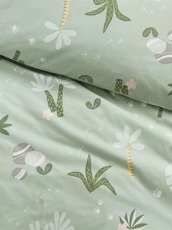 Kinderbettwäsche, Jungle Green -Teppichwelt Verkauf JungleFever Bettwaesche Gruen JungleGreen 135x200 lup