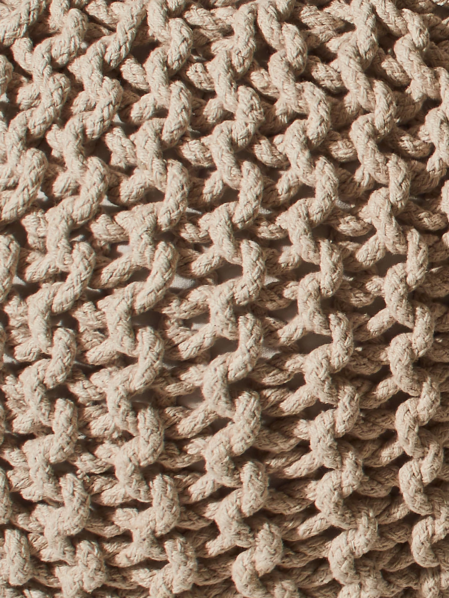 Strick-Pouf, Beige 5 Strick-Pouf, Beige – Bild 3