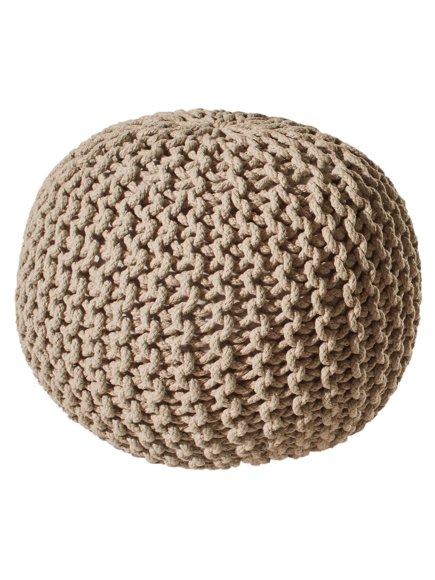 Strick-Pouf, Beige 4 Strick-Pouf, Beige – Bild 2