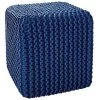 Strick-Pouf, Navy 1 Strick-Pouf, Navy -Teppichwelt Verkauf Kiruna Sitzpouf blau navy eckig per