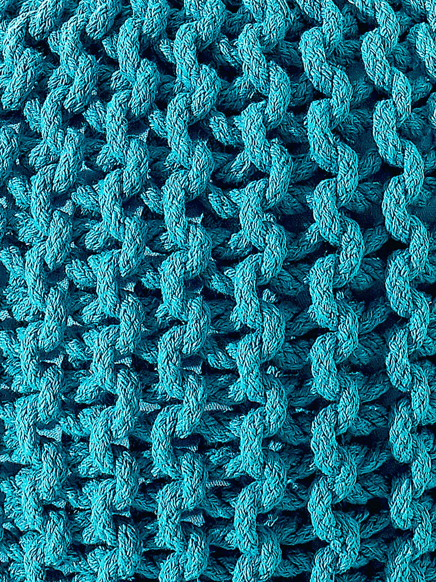 Strick-Pouf, Türkis 5 Strick-Pouf, Türkis – Bild 3