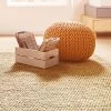 Strick-Pouf, Yellow -Teppichwelt Verkauf Kiruna Sitzpouf gelb yellow rund mil