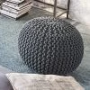 Strick-Pouf, Stahl -Teppichwelt Verkauf Kiruna Sitzpouf grau stahl rund mil