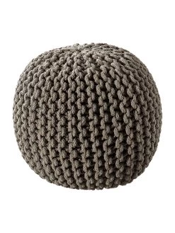 Strick-Pouf, Stahl -Teppichwelt Verkauf Kiruna Sitzpouf grau stahl rund per
