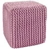Strick-Pouf, Rose 1 Strick-Pouf, Rose -Teppichwelt Verkauf Kiruna Sitzpouf rosa rose eckig per
