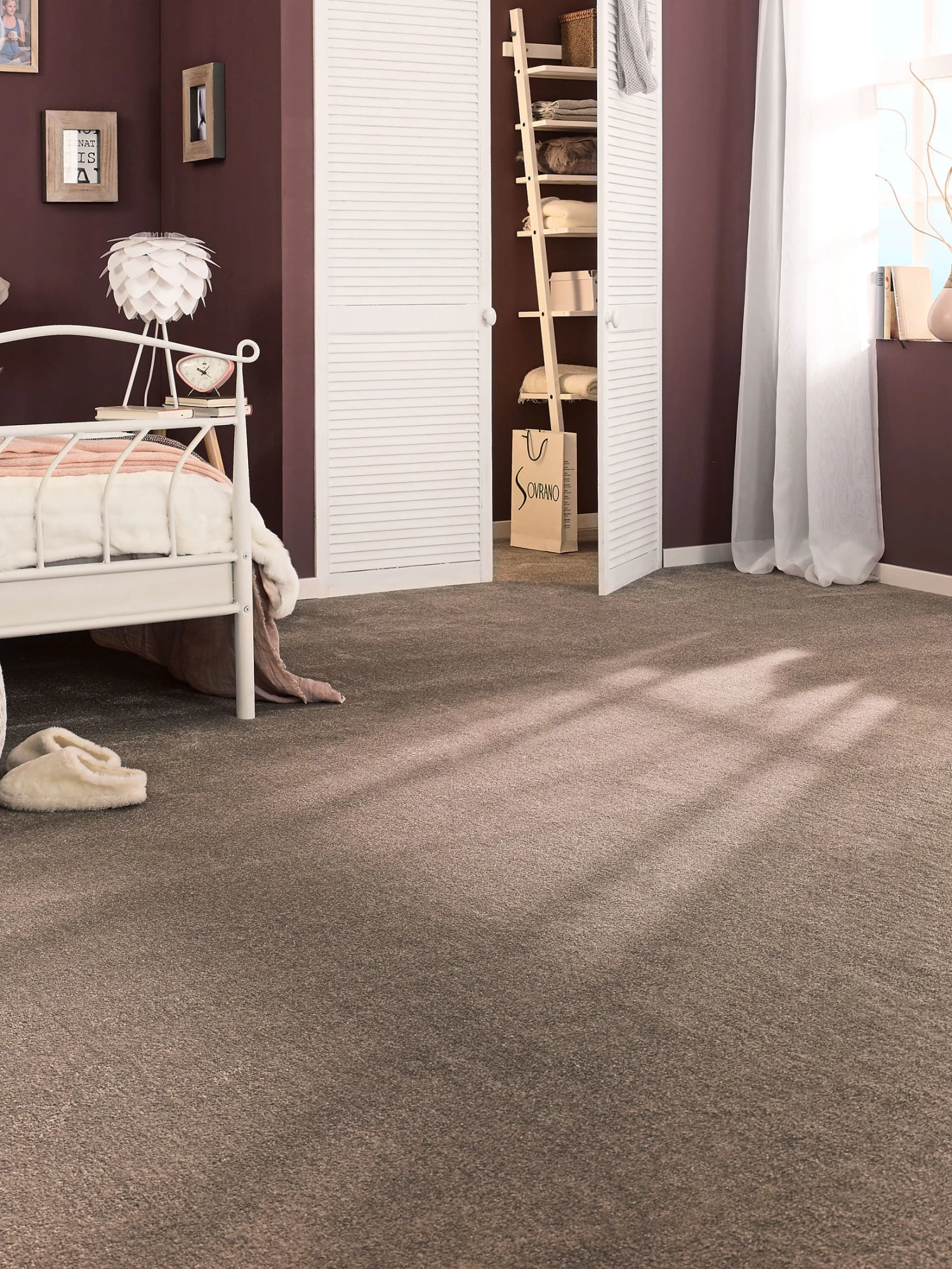 Velours-Teppichboden, Mandel 76 3 Velours-Teppichboden, Mandel 76