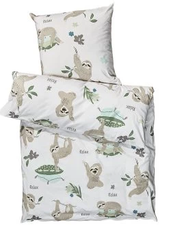 Kinderbettwäsche, Taupe -Teppichwelt Verkauf LazyFriends Bettwaesche Beige Taupe 135x200 pla