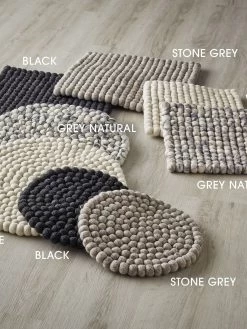 Topfuntersetzer, Grey Natural -Teppichwelt Verkauf Liesta Filzkugel Untersetzer diverse mil 2