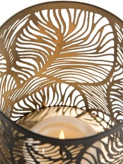 Windlicht, Black/Gold -Teppichwelt Verkauf Lisborg Windlicht Schwarz BlackGold 10x10x14 lup1