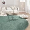 Hochflor-Teppich, Grün 1 Hochflor-Teppich, Grün -Teppichwelt Verkauf Lounge UniTeppich Gruen 200rund mil