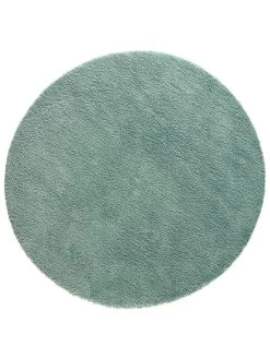 Hochflor-Teppich, Grün -Teppichwelt Verkauf Lounge UniTeppich Gruen 200rund pla
