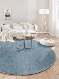 Hochflor-Teppich, Hellblau