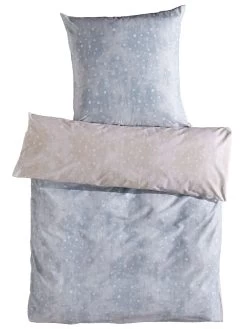 Bettwäsche, Creme/Hellblau -Teppichwelt Verkauf Lumi Bettwaesche Blau CremeHell 135x200 pla