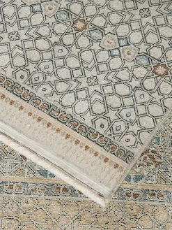 Vintage-Teppich, Blau/Gold/Silber -Teppichwelt Verkauf Mamaras VintageTeppich Blau BlauGoldSilber 200x290 wel