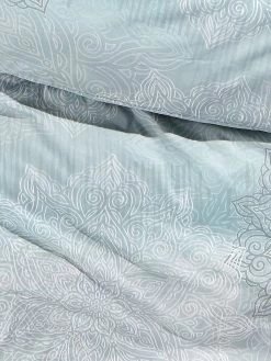 Renforcé-Bettwäsche, Eggshell Blue -Teppichwelt Verkauf Mandala Bettwaesche hellblau EggschellBlue lup