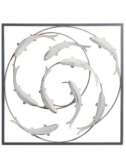 Wand-Objekt, Grau -Teppichwelt Verkauf Metallfisch WandObjekt Grau 50x50 pla