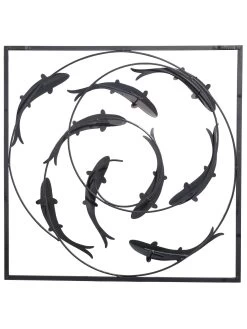 Wand-Objekt, Grau -Teppichwelt Verkauf Metallfisch WandObjekt Grau 50x50 ruk